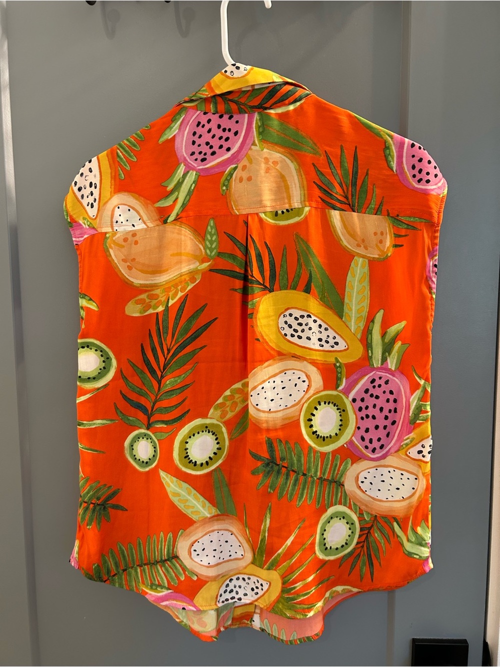 Bright Tropical Fruit Button-Up Shirt - Orange - Picture 2 of 4